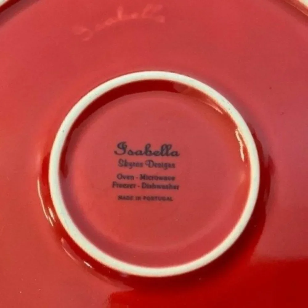 Skyros Designs Isabella Dinner Plate 10.5” Venetian Red Handmade in Portugal - Picture 5 of 5